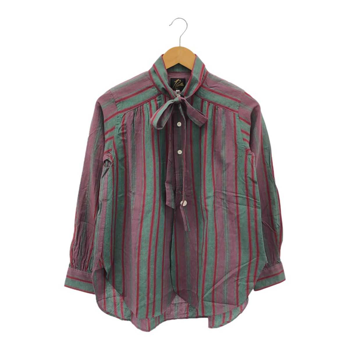 Needles ニードルズ サイズ2 23SS Ascot Collar EDW Shirt Green Lavender MR261 定価27 500円 ユニセックス