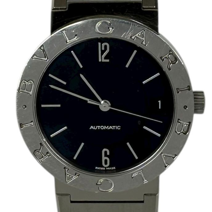 BVLGARI ブルガリ BB33SSAUTO ブルガリブルガリ ステンレススチール ブラック文字盤 黒文字盤 33mm クォーツ メンズ 腕時計 時計 -B 9304