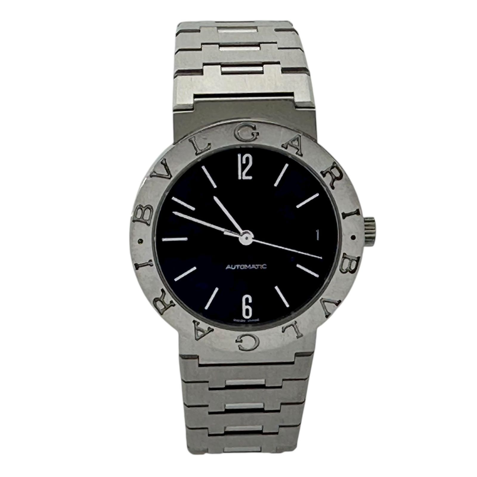 BVLGARI ブルガリ ブルガリブルガリ ステンレススチール ブラック文字盤 黒文字盤 33 mm クォーツ メンズ 腕時計 時計 B 9304