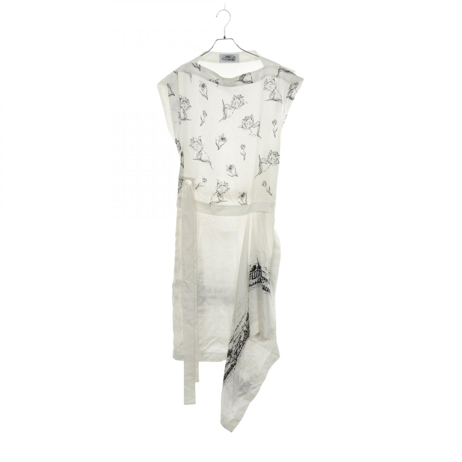 サルヴァトーレフェラガモ Salvatore Ferragamo ワンピース 衣料品 トップス シルク レディース ホワイト系 / ブラック系 【中古】 サルヴァトーレフェラガモ Salvatore Ferragamo ワンピース ホワイト