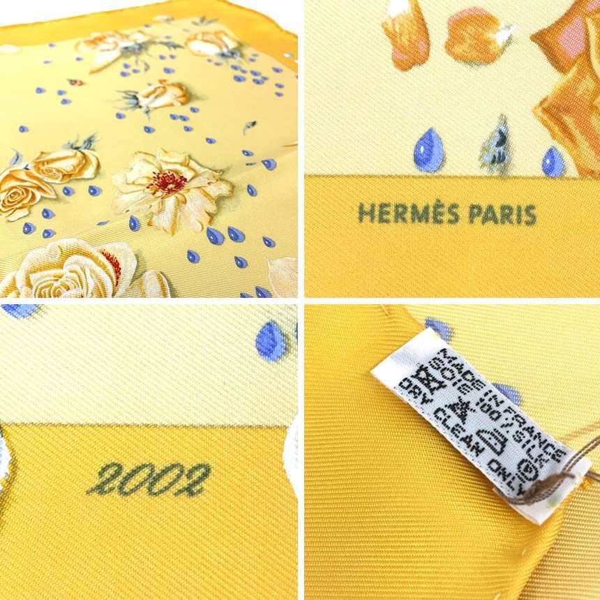 ありふれた HERMES エルメス スカーフ カレ45 La Rosse 露 バラ 花 イエロー aq11901 アイテム入荷！