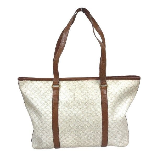 セリーヌ Celine マカダム ホワイト×ブラウン バッグ トートバッグ ショルダーバッグ レディース