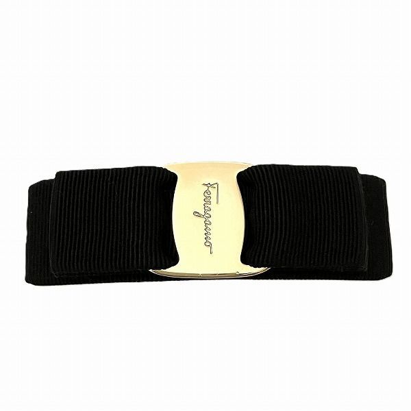 フェラガモ ヴァラリボン バレッタ ブラック ブランド小物 ヘア レディース