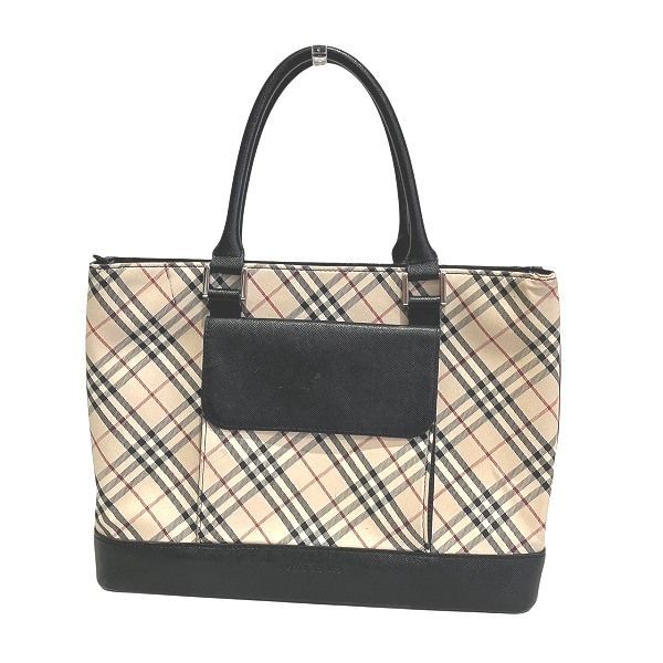 バーバリー BURBERRY ノバチェック キャンバス×レザー バッグ ハンドバッグ レディース