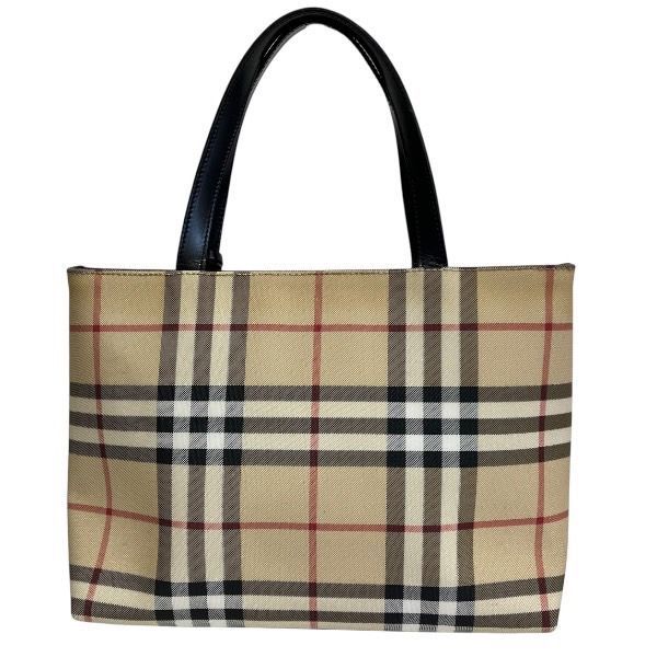 バーバリー BURBERRY ノバチェック 塩化ビニール×レザー バッグ ハンドバッグ レディース
