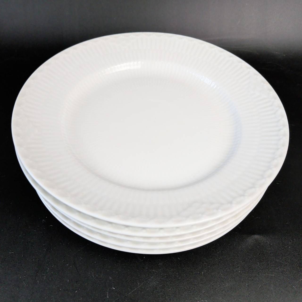 ロイヤルコペンハーゲン ホワイトフルーテッド プレート5枚 やや傷や汚れあり