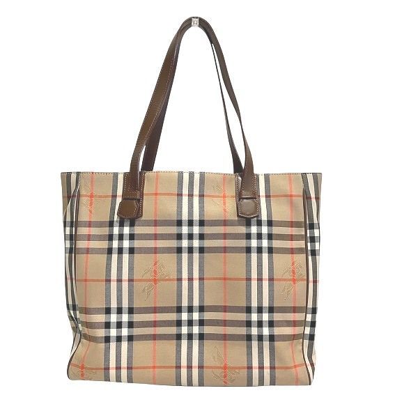 バーバリー BURBERRY ノバチェック キャンバス×レザー バッグ トートバッグ レディース