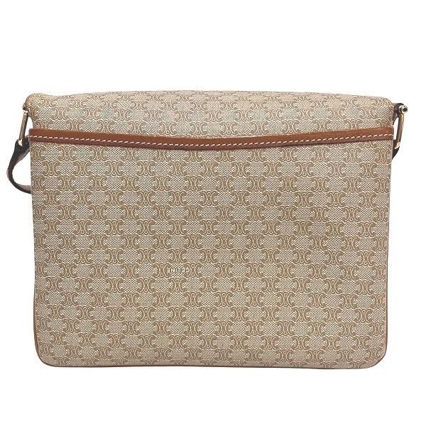 セリーヌ Celine M06 マカダム柄 ベージュ×ブラウン レザー バッグ ショルダーバッグ レディース