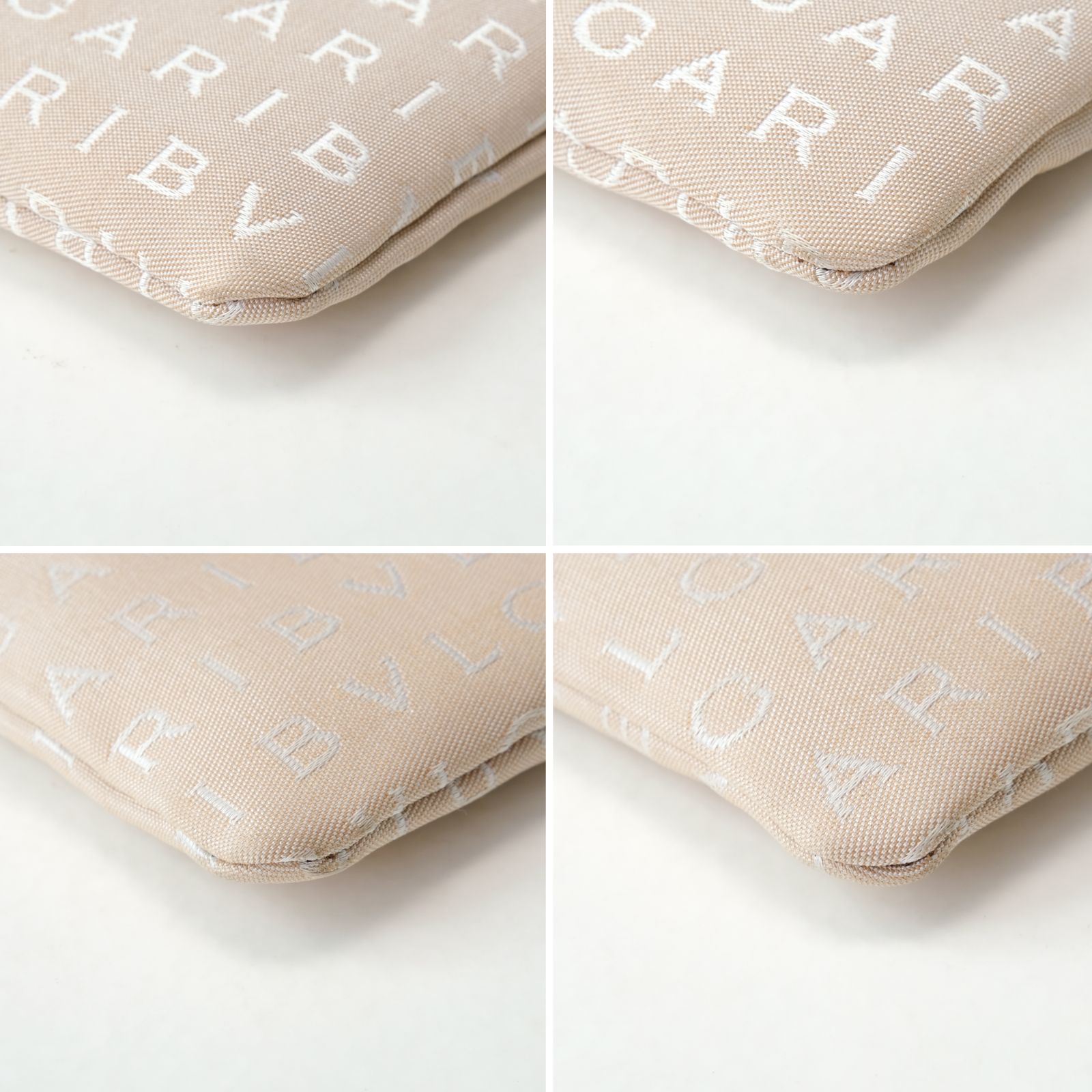  BVLGARI ブルガリ ロゴマニア ミニショルダー サコッシュ 斜め掛け ベージュ キャンバス×レザー ショルダーバッグ ショルダーバッグ