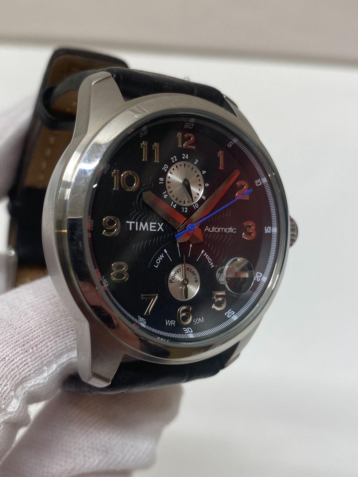 管理番号 SK タイメックス TIMEX オートマチック 自動巻 T 2 D 931 カレンダー パワーリザーブ メンズ 腕時計