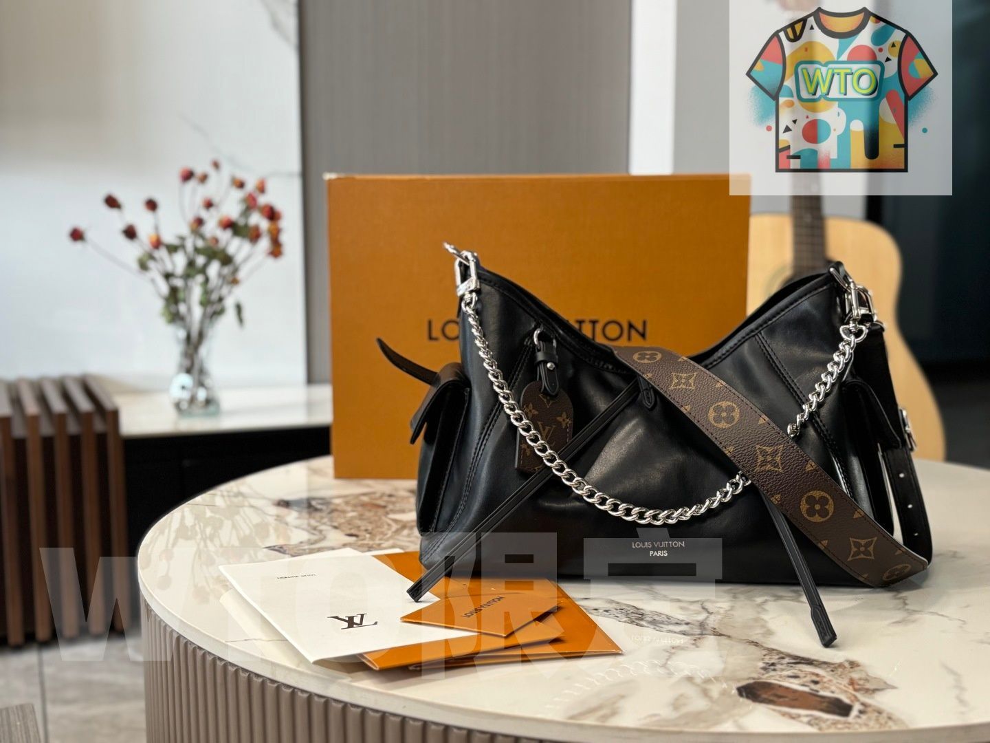 今日 LOUIS VUITTON ルイ ヴィトン CARRYALL DARK ミディアム ハンドバッグ 37×25cm