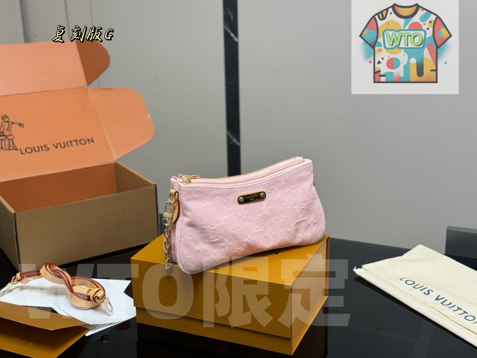 今日 LV New Hot Denim Mahjong Bag 25×13cm LV デニム マホンジョンバッグ 25×13cm 新登場