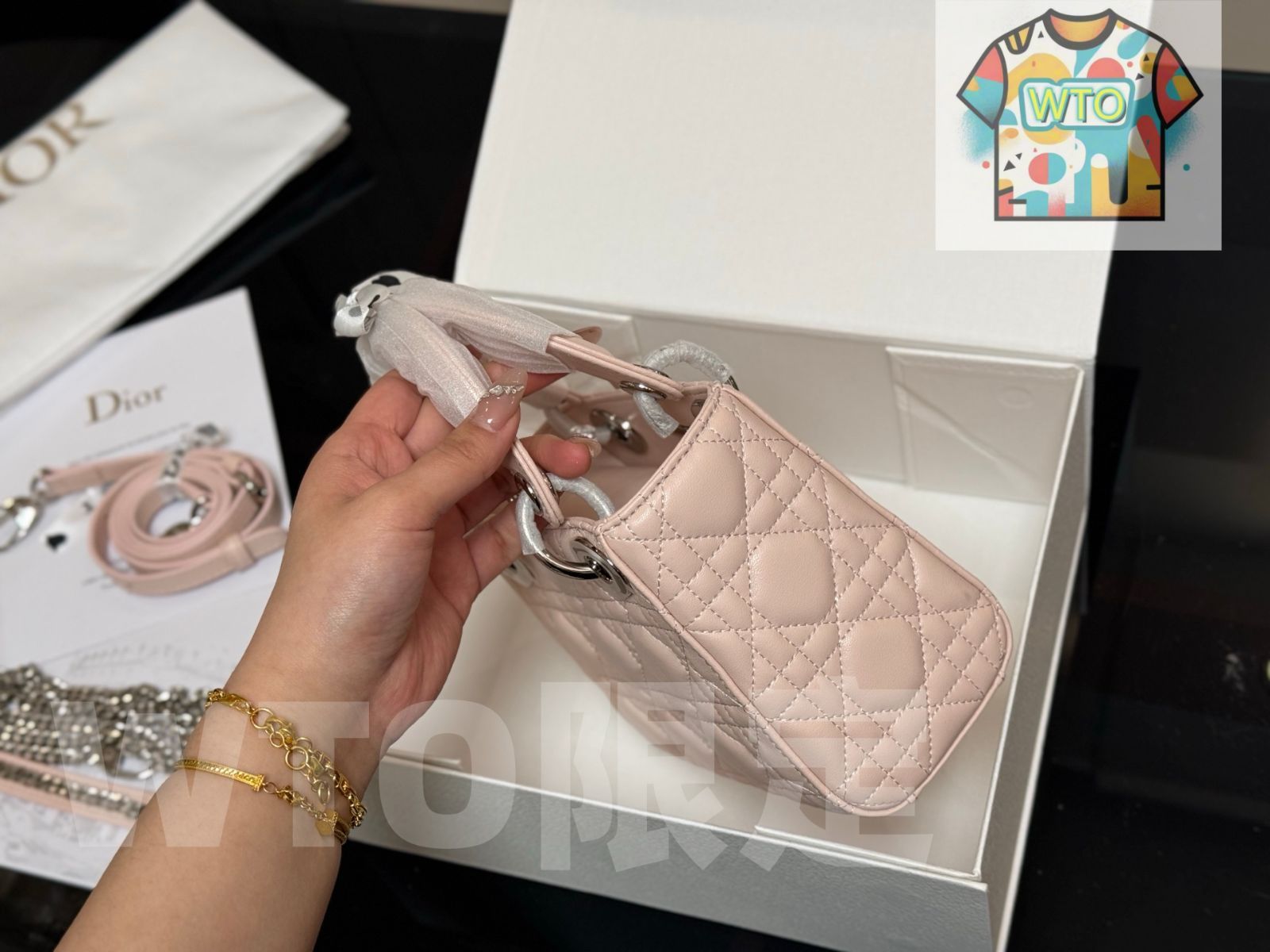  今日 Dior Lady ラムスキンバージョン ディオール レディー ショルダーバッグ ショルダーバッグ