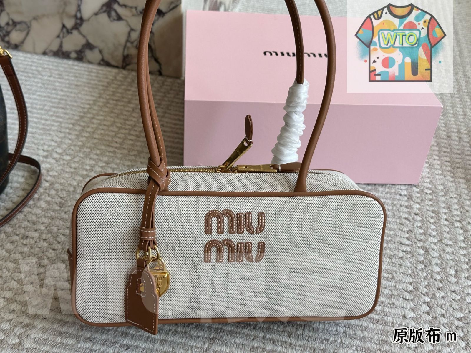 今日 miumiu Bowling Briefcase Bag Canvas ミュミュ ボーリングバッグ ブリーフケース キャンバス