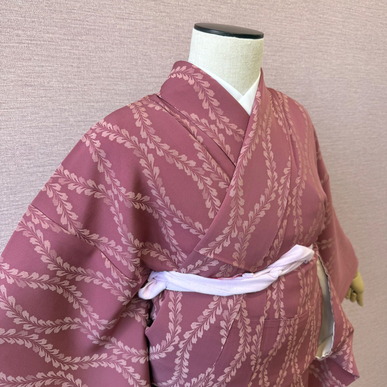 小紋 着物 袷 小紋着物 一つ紋 立涌 藤 リサイクル着物 k-811 - メルカリ