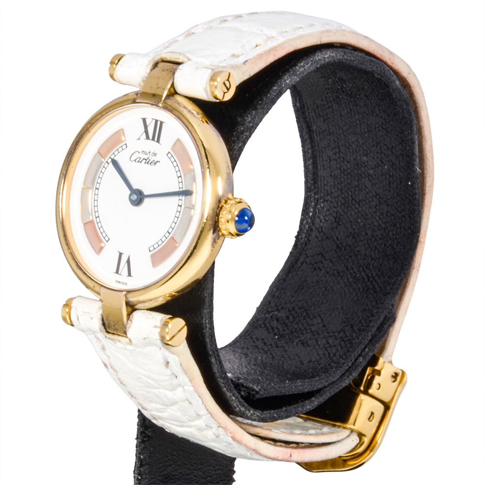 カルティエ Cartier マストヴァンドーム ヴェルメイユトリニティ 腕時計 ホワイト文字盤 レディース