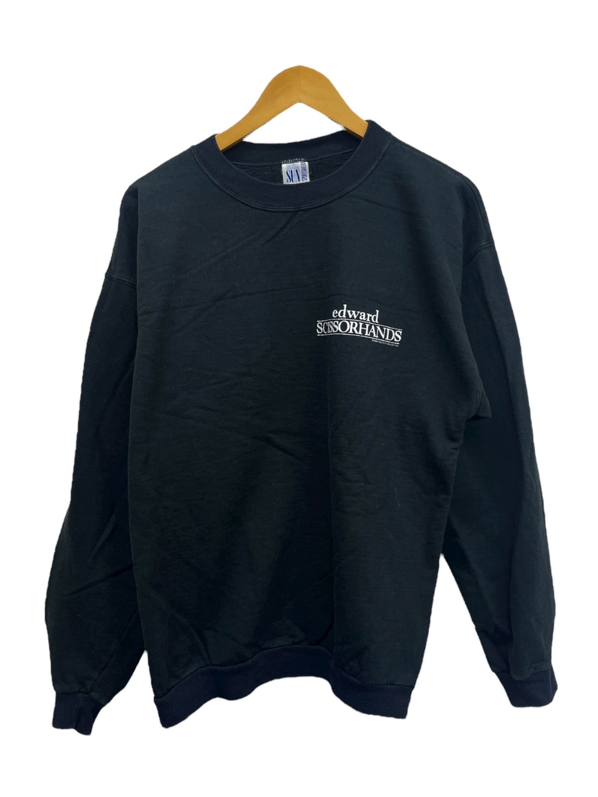SUN SPORTSWEAR 映画 シザーハンズ 1990年製 オフィシャル スエット トレーナー ムービー Edward Scissorhands L ブラック メンズ 045