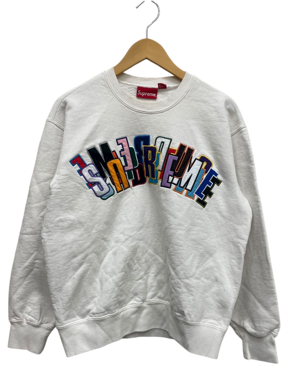 Supreme シュプリーム Stacked Crewneck スエット トレーナー 2021SS S ホワイト メンズ 045