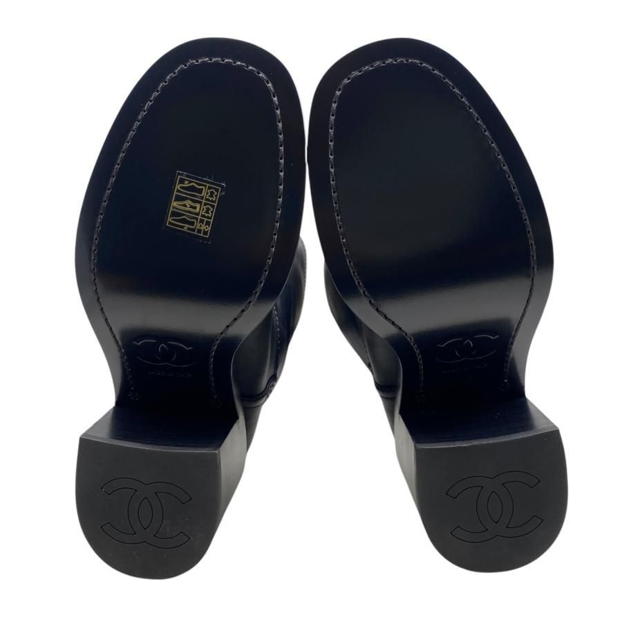 ☆E4533 シャネル ロングブーツ ココマーク G39614 37サイズ レザー