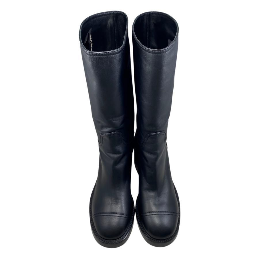 ☆E4533 シャネル ロングブーツ ココマーク G39614 37サイズ レザー