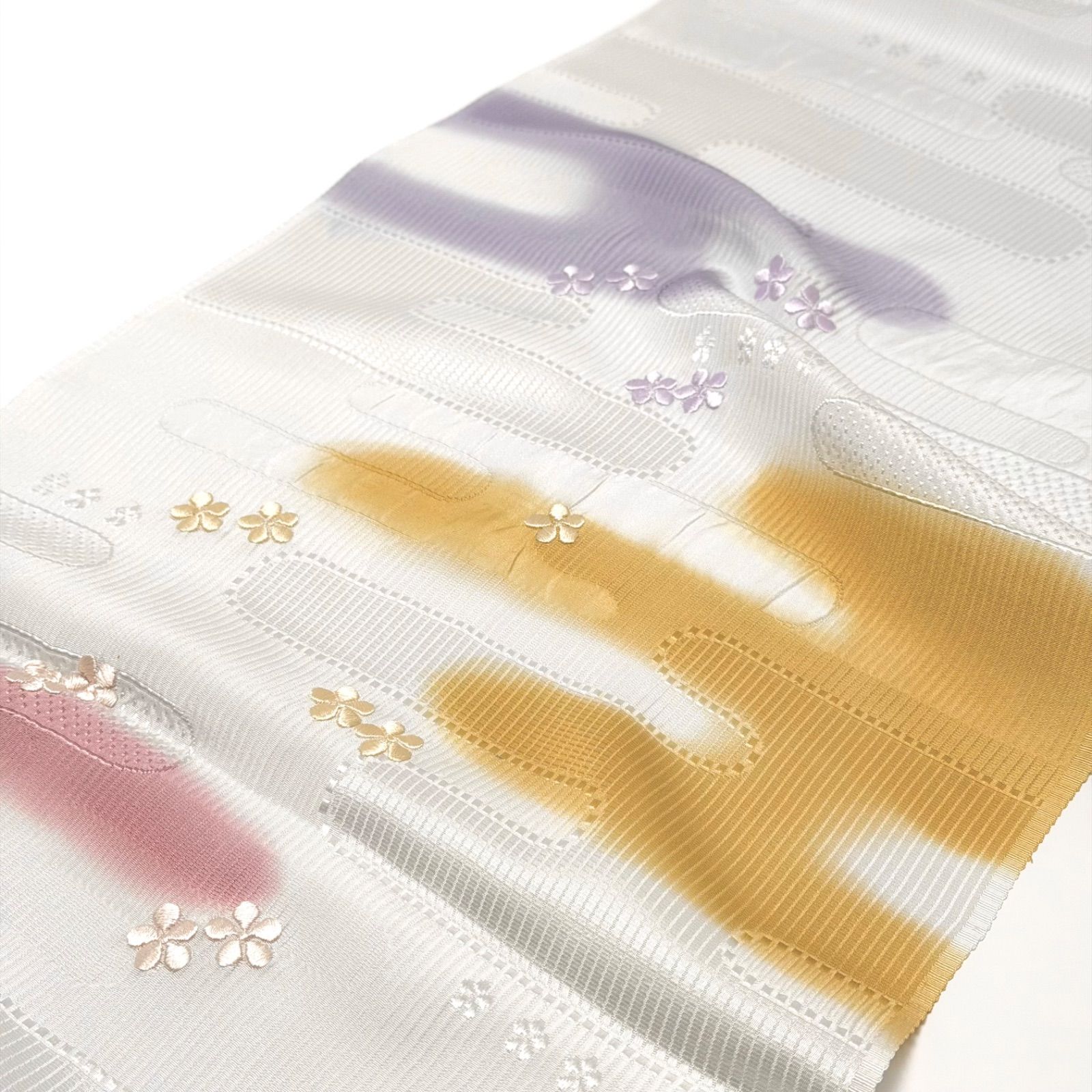 帯揚げ 和小物さくら 霞三色ぼかし 小花刺繍 0018