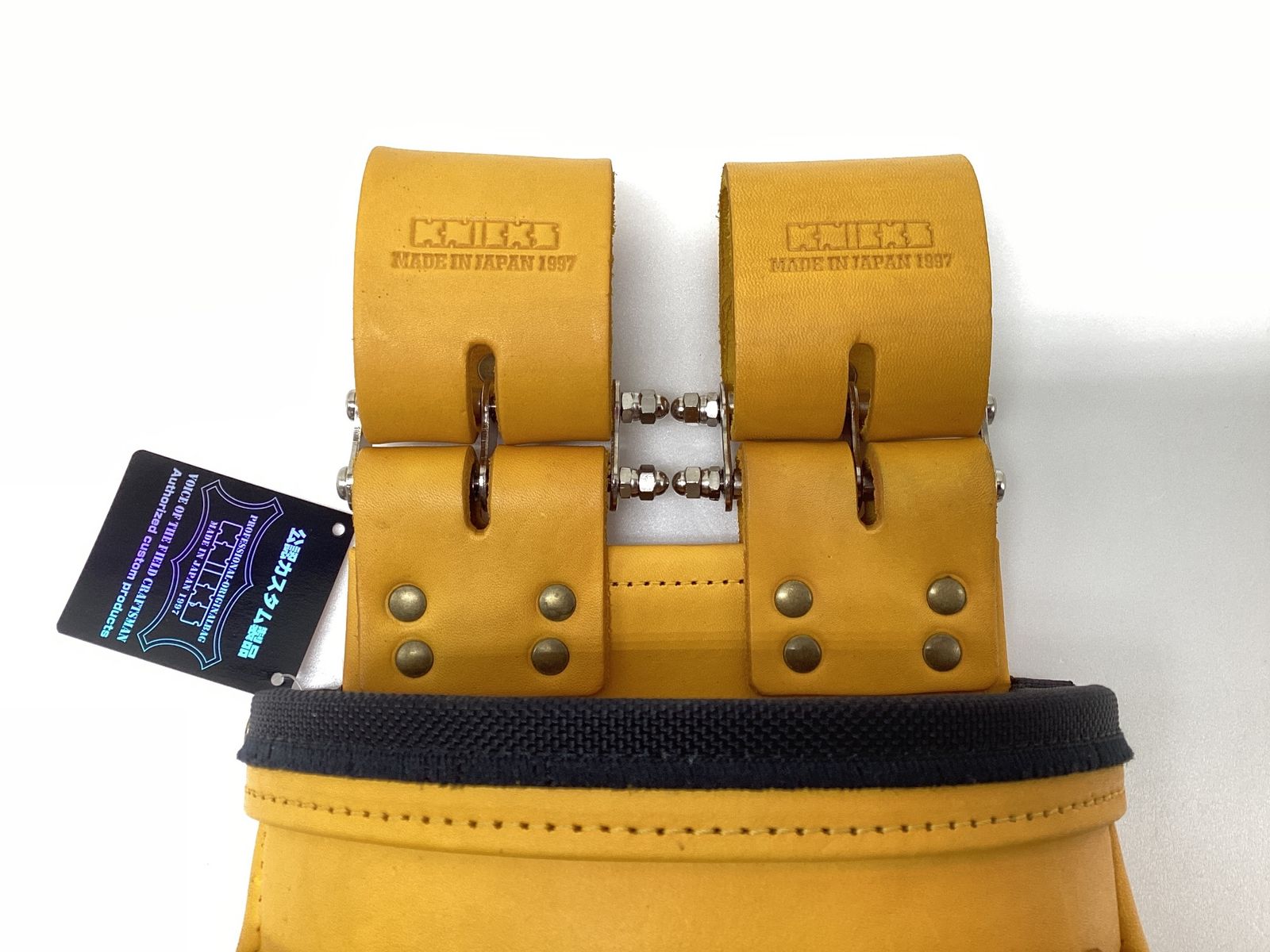 KNICKS ニックス チェーンタイプ自在型総ヌメ革使用3段腰袋 KNB-301DDX 公式カスタム黄色 ITF0NH5JU4YO エコツール豊田インター店 M02