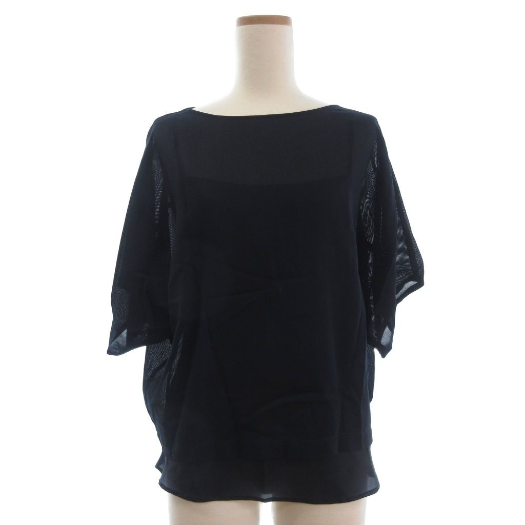 ヨシエイナバ yoshie inaba セットアップ ワイドパンツ カットソー 半袖 クロップド 無地 9 紺 ネイビー