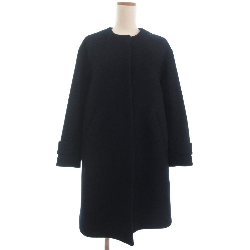 グリーンレーベルリラクシング ユナイテッドアローズ green label relaxing ソフトメルトン Aライン コート 3625-137-1948 紺 ネイビー 36