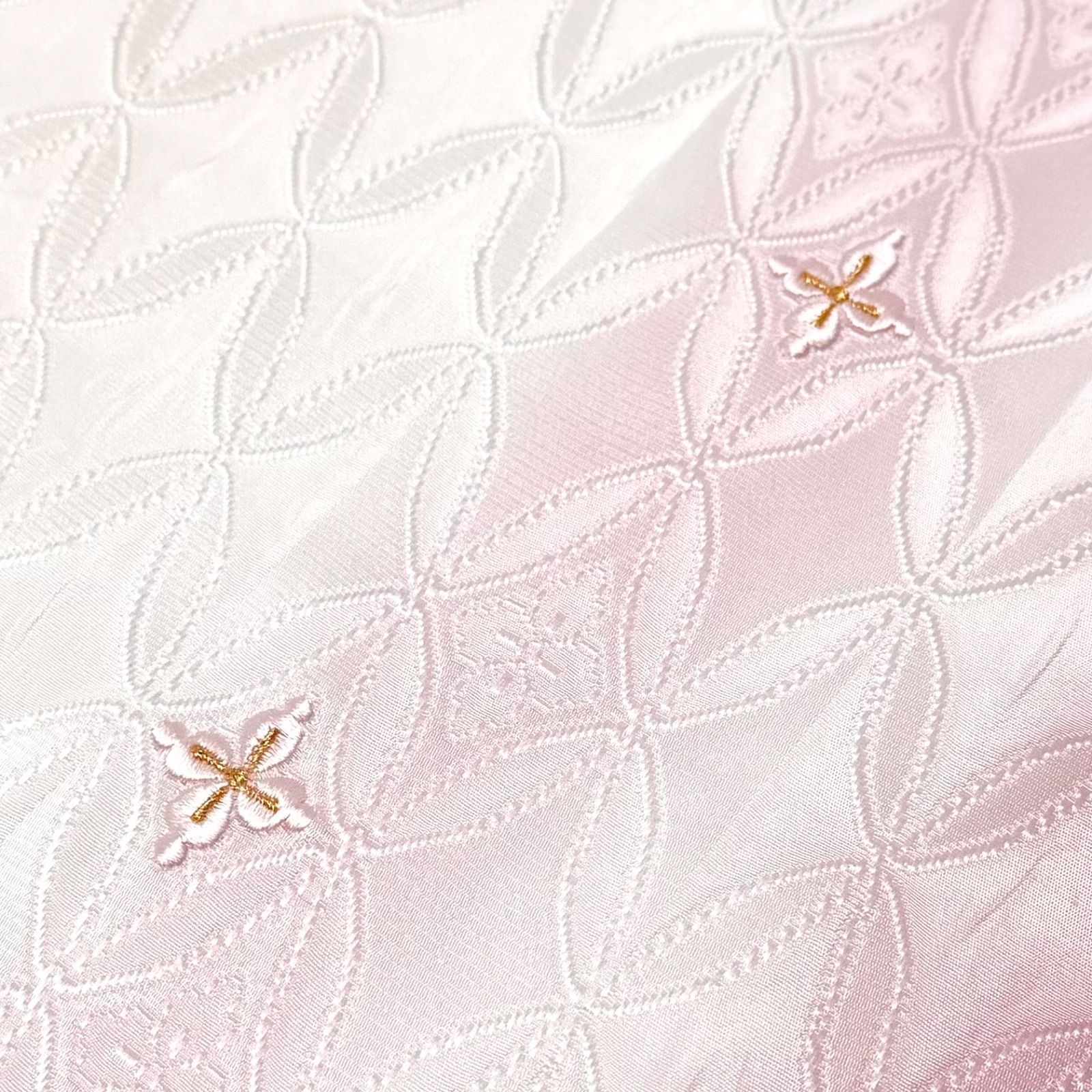  帯揚げ 和小物さくら 変わり七宝地紋 縦ぼかし刺繍 0023 帯揚げ 帯留め 帯飾り