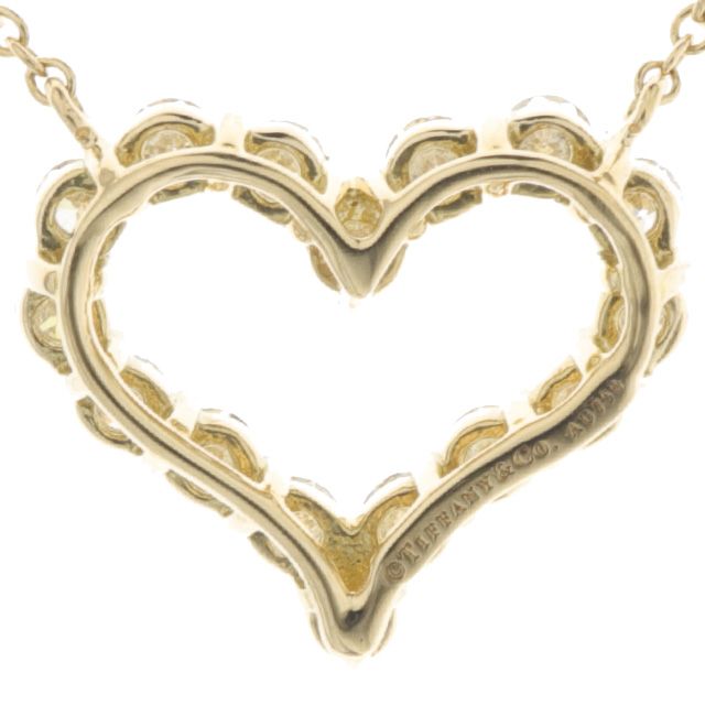 仕上げ済 ティファニー TIFFANY センチメンタル ハート ダイヤ ネックレス スモール K 18 YG イエロー ゴールド ダイヤモンド ハートネックレス レディース ブランド necklace 8700