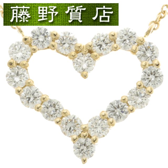 仕上げ済 ティファニー TIFFANY センチメンタル ハート ダイヤ ネックレス スモール K 18 YG イエロー ゴールド ダイヤモンド ハートネックレス レディース ブランド necklace 8700
