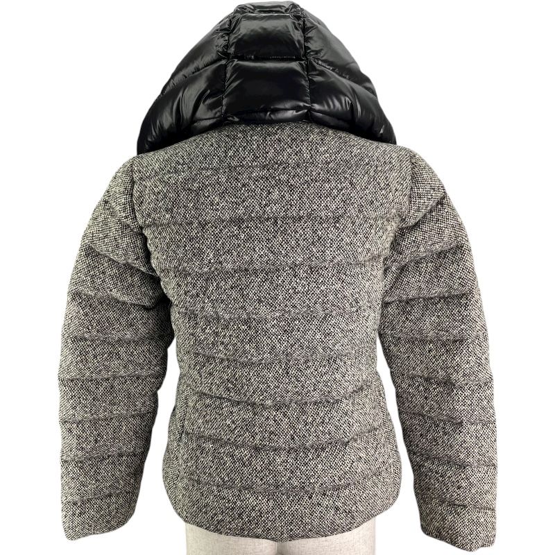 モンクレール MONCLER ASTERE ツイードダウンジャケット ブラック ウール レディース ダウンジャケット