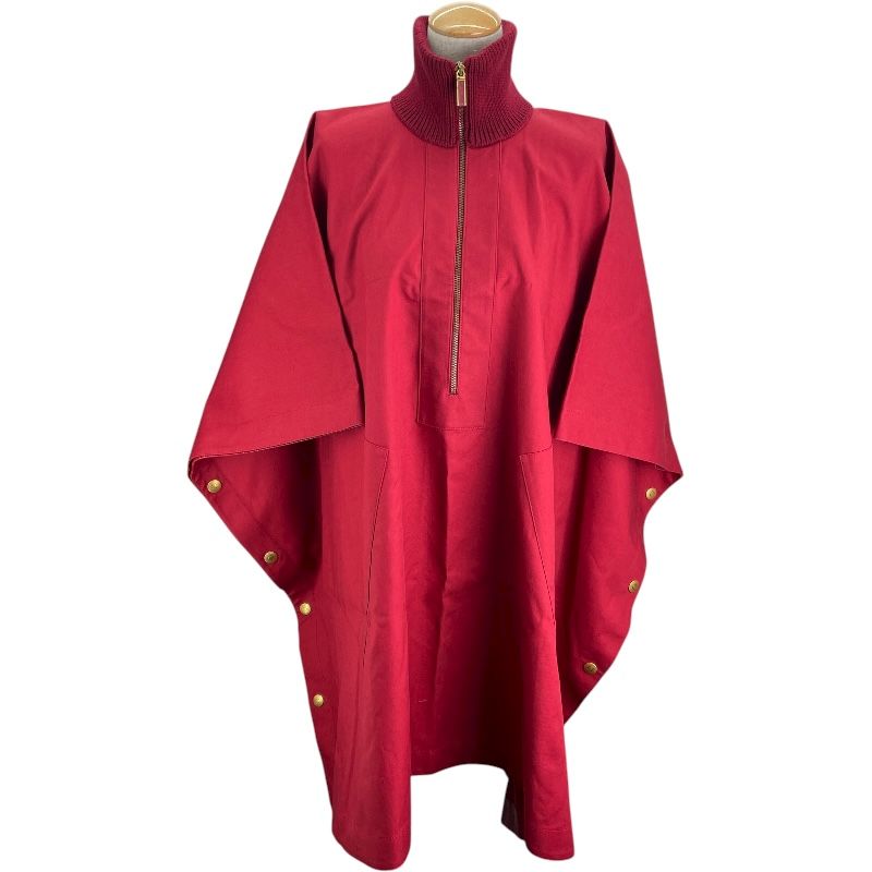 サルヴァトーレ フェラガモ Salvatore Ferragamo ベルト付ケープコート レッド コットン レディース ポンチョ