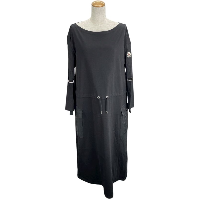 モンクレール MONCLER ABITO ロングスリープワンピース G10938I72900 ブラック コットン レディース ワンピース