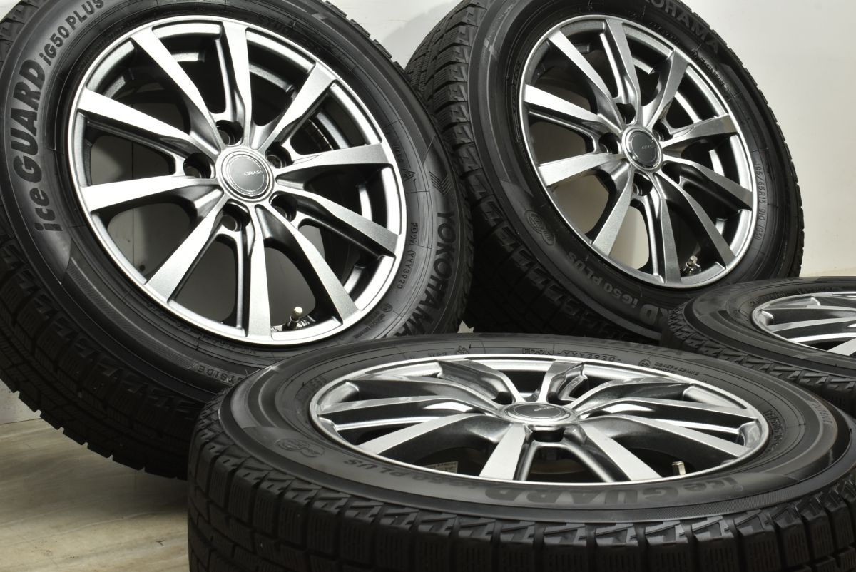 スタッドレス GRASS 15 in 6 J 53 PCD 114 3 ヨコハマ アイスガード iG 50プラス 195 65 R ノア ヴォクシー エスクァイア