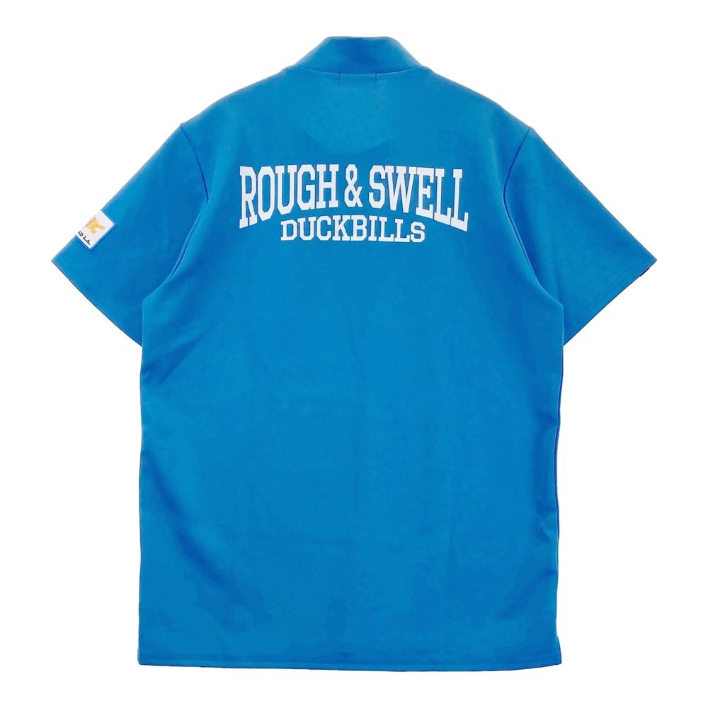 サイズ L ROUGH-SWELL ラフアンドスウェル モデル モックネック 半袖Tシャツ カモノハシ ブルー系 ゴルフウェア メンズ ストスト