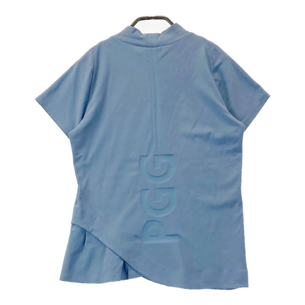 サイズ 1 PGG PEARLY GATES パーリーゲイツ モデル ハイネック 半袖Tシャツ ブルー系 ゴルフウェア レディース ストスト