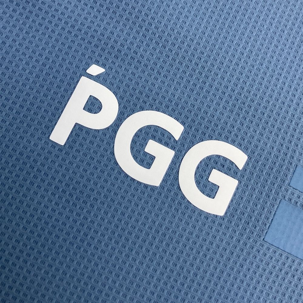  サイズ 1 PGG PEARLY GATES パーリーゲイツ モデル ハイネック 半袖Tシャツ ブルー系 ゴルフウェア レディース ストスト シャツ レディースウェア