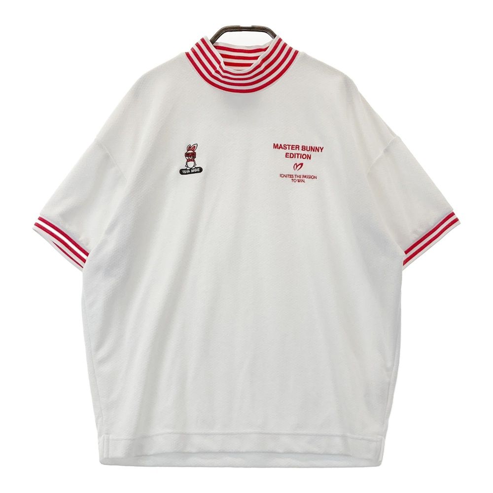 サイズ 0 MASTER BUNNY EDITION マスターバニーエディション 15周年 モデル ハイネック 半袖Tシャツ ホワイト系 240101556654 ゴルフウェア レディース ストスト
