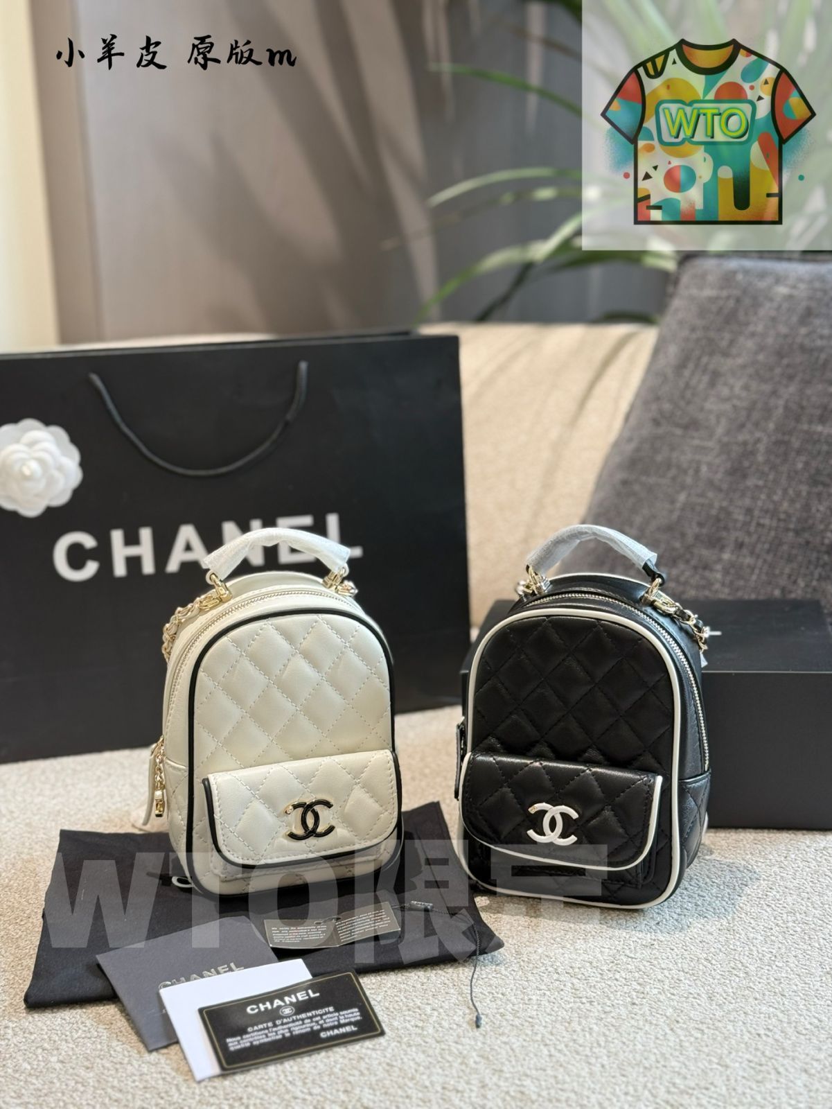 今日 Chanel Panda Color Multi-Function Mini Backpack シャネル パンダ マルチファンクション ミニバックパック
