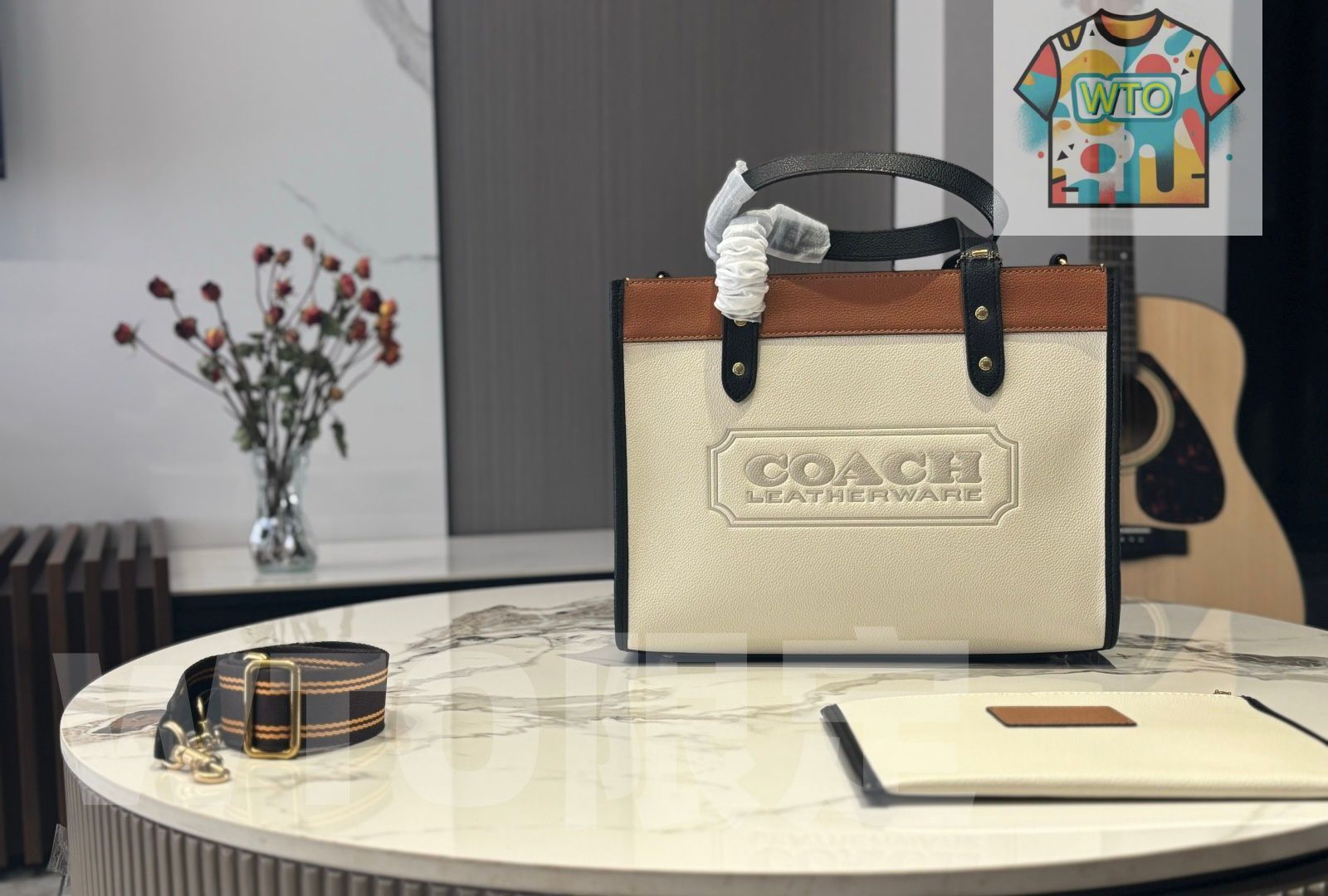 今日 Coach SS22 Field 30cm Tote Bag - コーチ SS22 フィールド 30cm トートバッグ オリジナルレザー -WTO輸入2