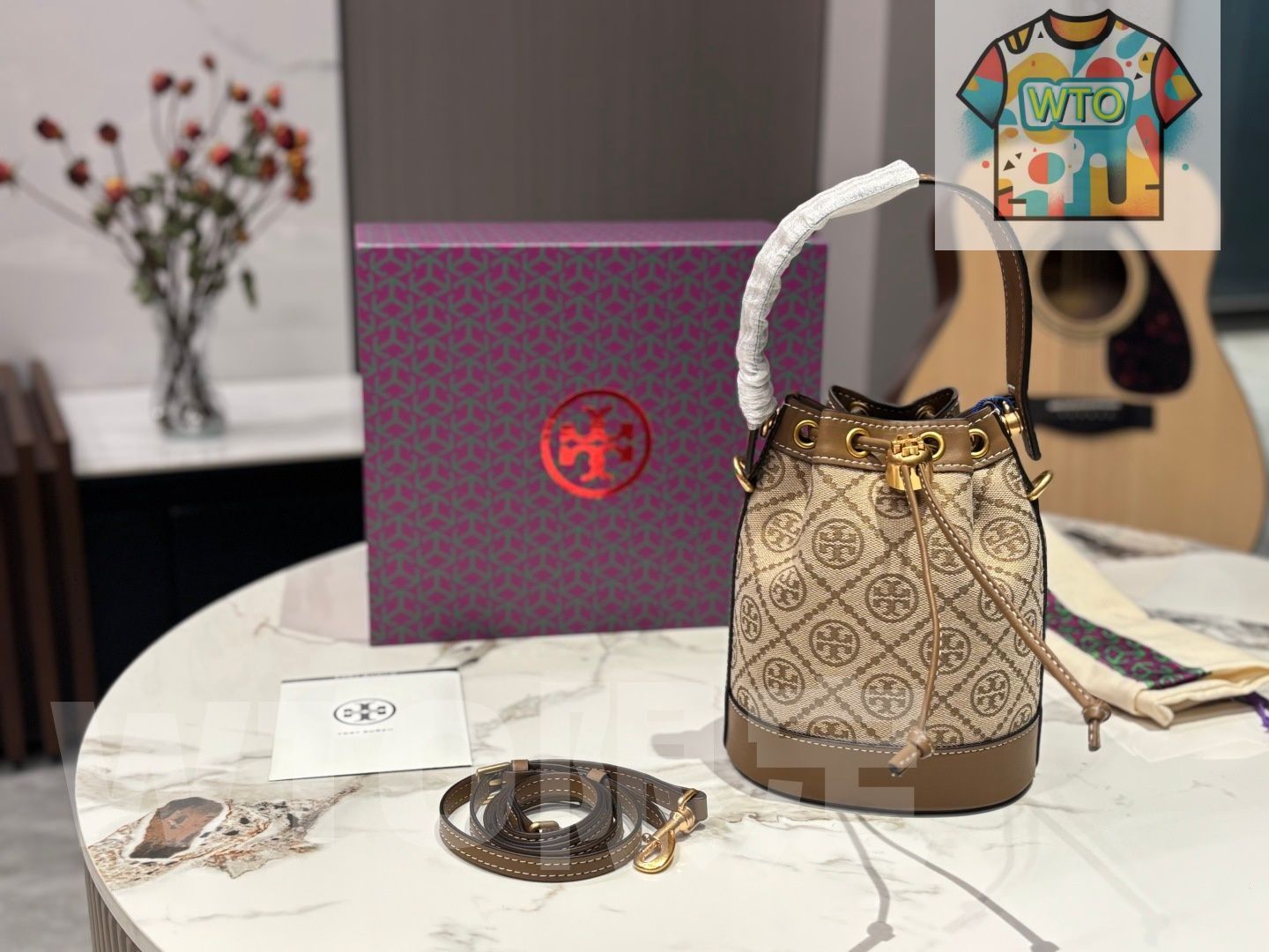 今日 TB T Monogram Bucket Bag - TB T モノグラム バケットバッグ-WTO輸入2
