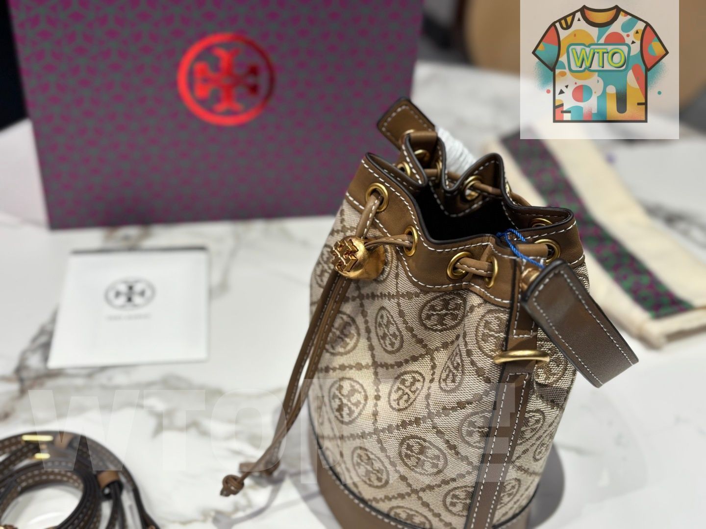  今日 TB T Monogram Bucket Bag - モノグラム バケットバッグ-WTO輸入 ハンドバッグ バッグ