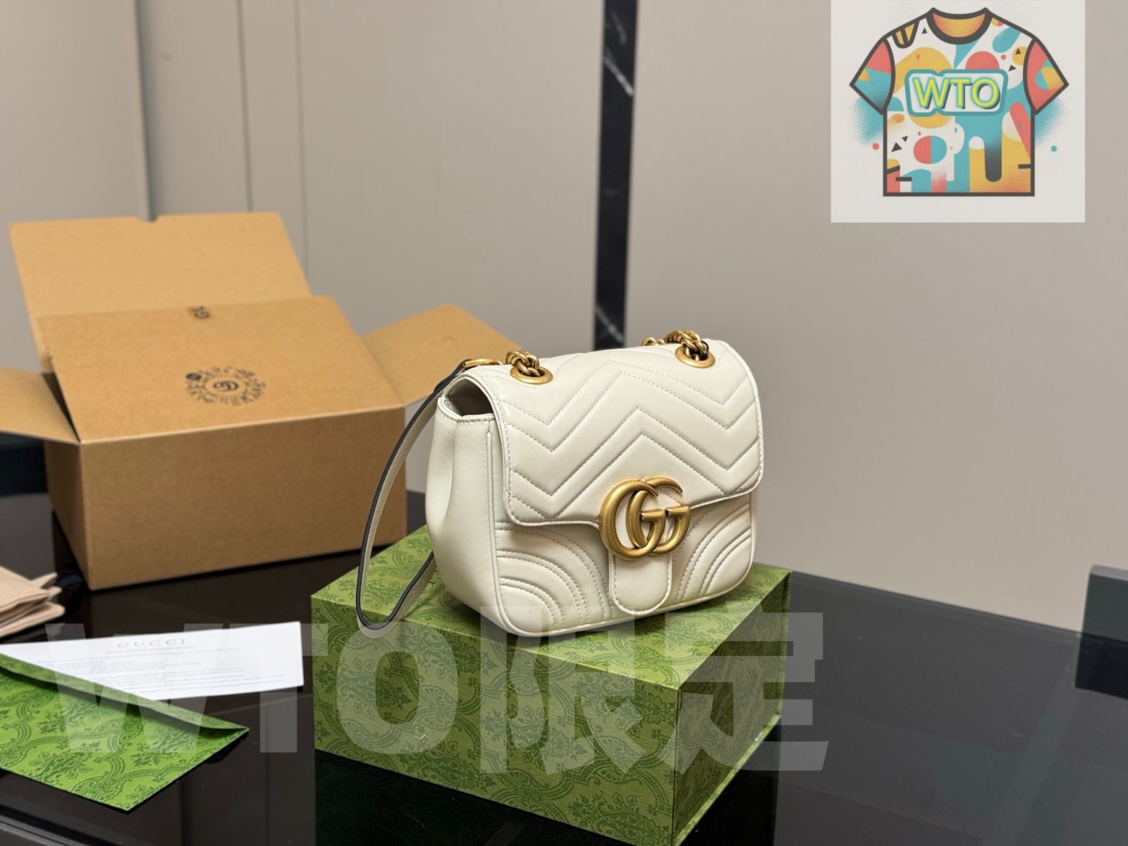 今日 GG Marmont Quilted Square Bag - GG マルモント キルテッド スクエアバッグ-WTO輸入2