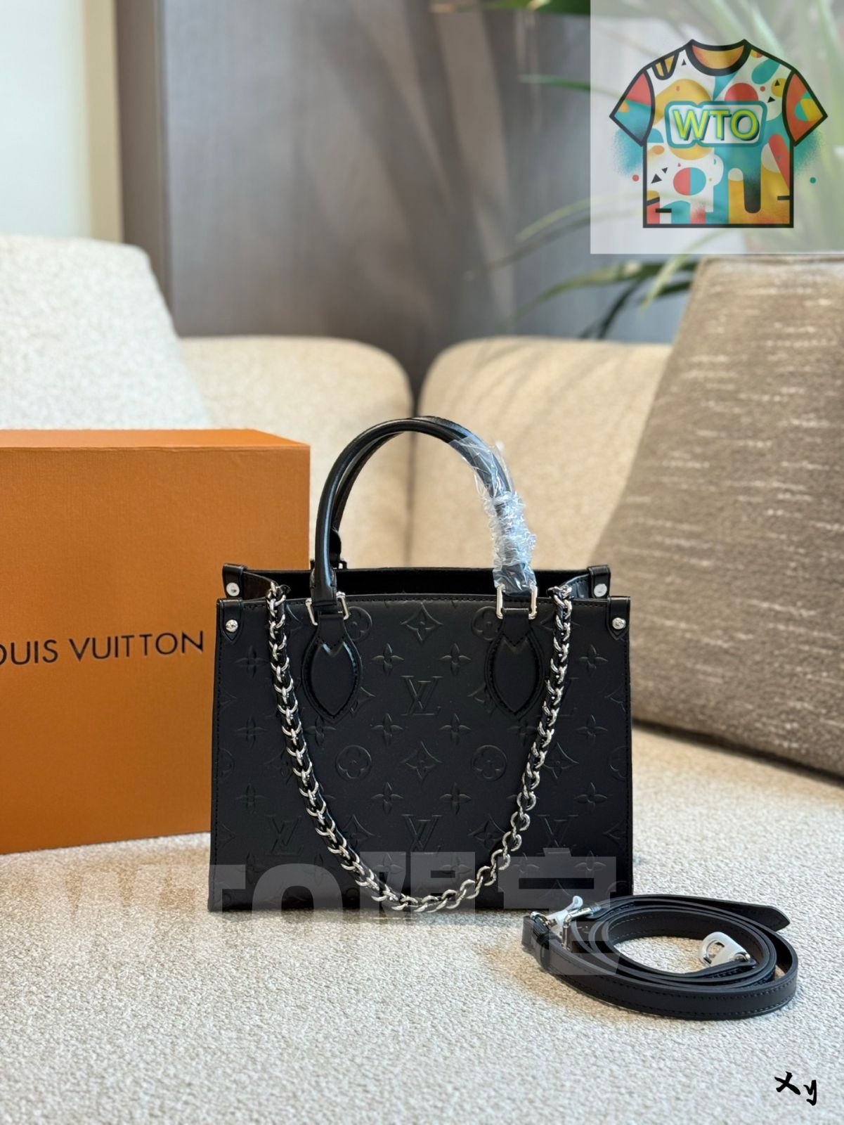 今日 LV Onthego Black Small Tote Bag - ルイ ヴィトン オンザゴー ブラック スモール トートバッグ-WTO輸入2