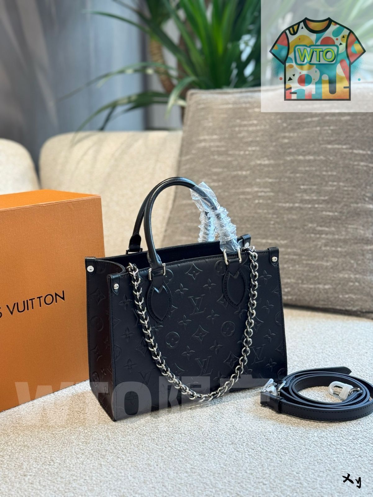 今日 LV Onthego Black Small Tote Bag - ルイ ヴィトン オンザゴー ブラック スモール トートバッグ-WTO輸入2