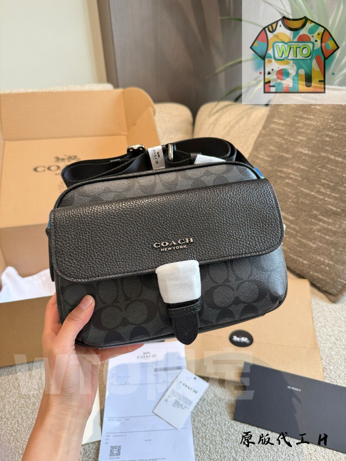 今日 COACH Hudson Men s Classic Logo Crossbody Bag - コーチ ハドソン メンズ クラシック ロゴ クロスボディバッグ-WTO輸入