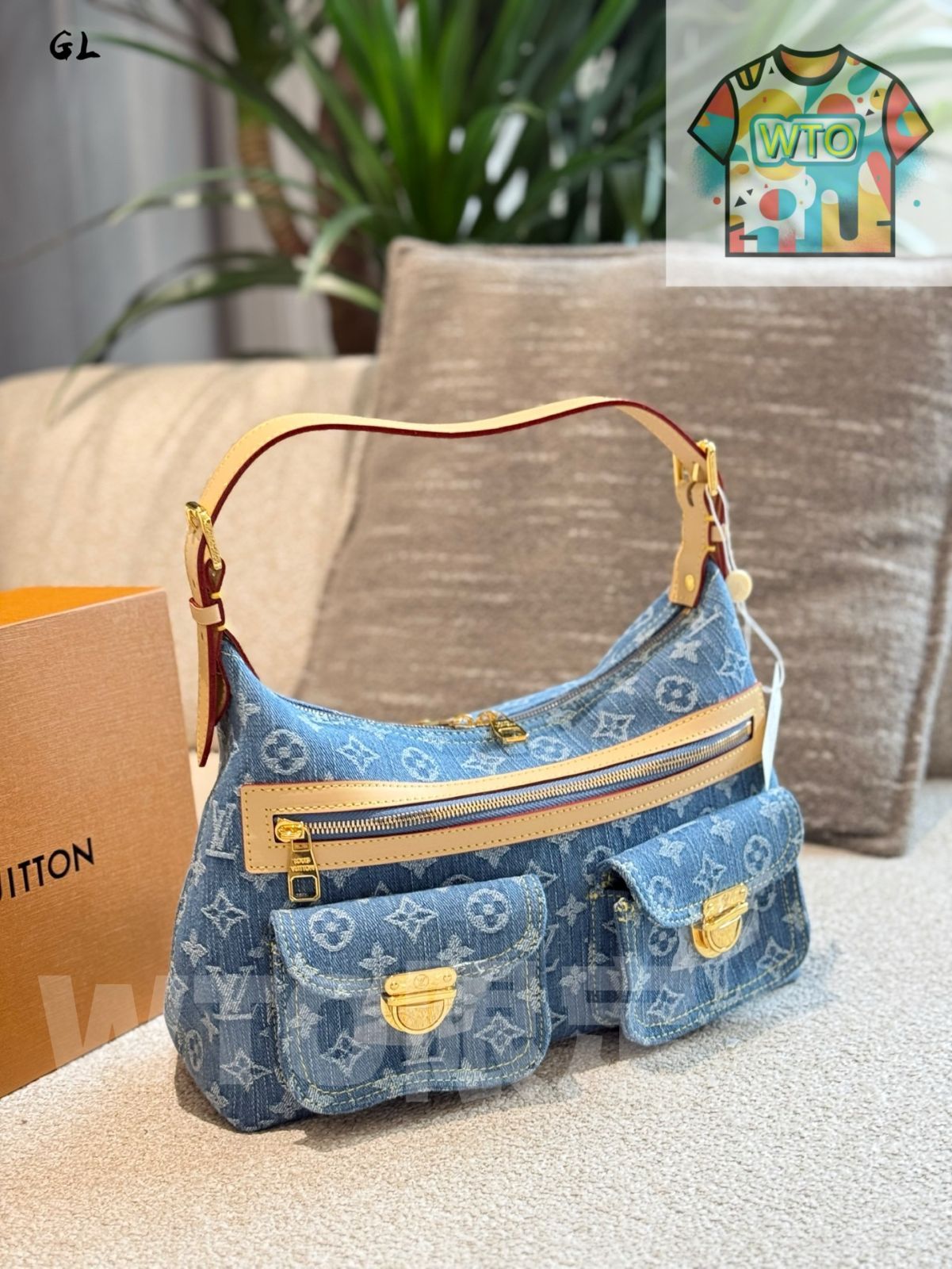 今日 LV Denim 腋下バッグ ヴィンテージ リミテッド - LV Denim Underarm Bag Vintage Rare Limited-WTO輸入2