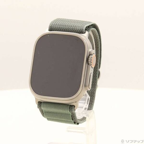 〔 品〕 Apple Watch Ultra GPS Cellular 49mm チタニウムケース グリーンアルパインループ 349