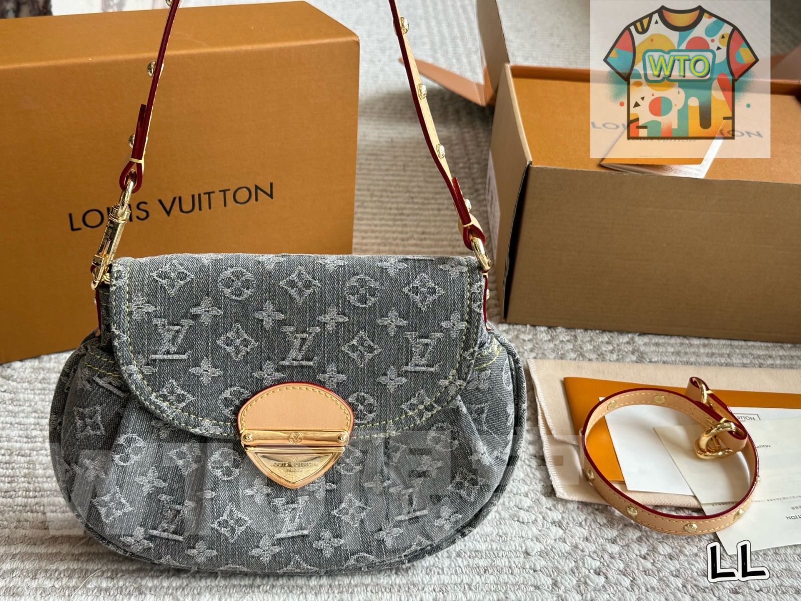今日 LV Denim Sunset Underarm Bag デニム サンセット アンダーアームバッグ WTO輸入